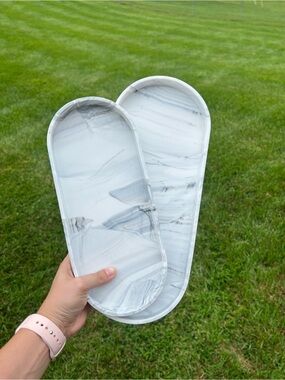 Silicone Organizer Trays White Marble - Set of 2